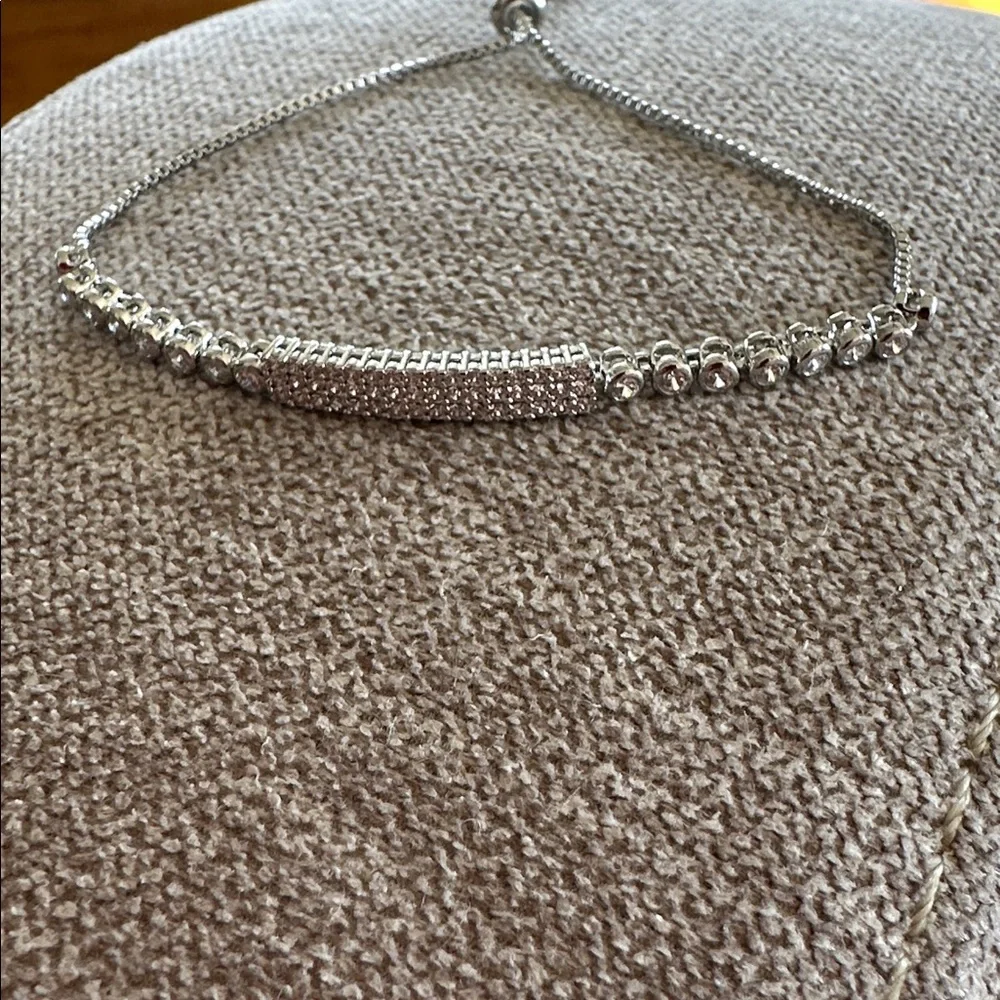 Elegant Tennis Diamond like Silver Bracelet